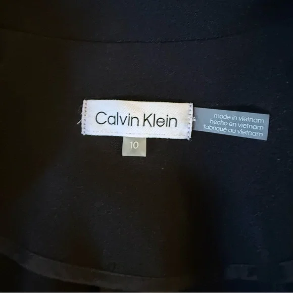 New Calvin Klein Black Tie Waist Blazer Long Sleeve Jacket Coat Blouse career 10 - Picture 8 of 12